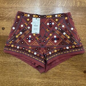 Zara Embroidered shorts, sold out, as seen on Julia Berolzheimer